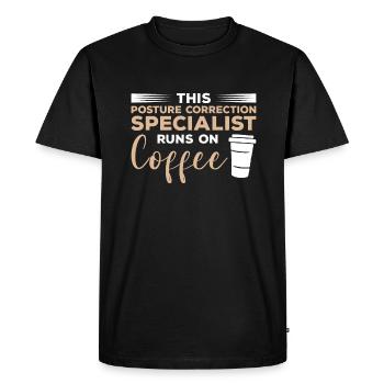 Ce spécialiste de la correction de la posture fonctionne au café - T-shirt Premium bio Homme - noir - Devant - Nico (187cm)