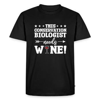 Ce biologiste de la conservation a besoin de la biologie du vin - T-shirt Premium bio Homme - noir - Devant - Nico (187cm)