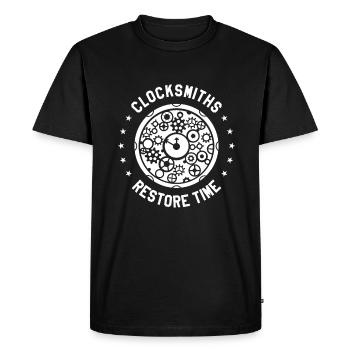 Les horlogers restaurent le temps horloger horloger - T-shirt Premium bio Homme - noir - Devant - Nico (187cm)