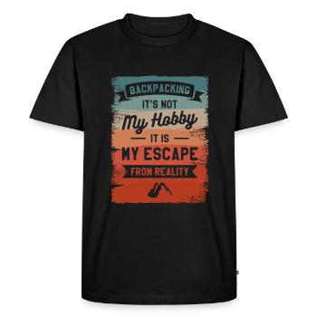 Sac à dos Ce n’est pas mon passe-temps, c’est mon évasion - T-shirt Premium bio Homme - noir - Devant - Nico (187cm)