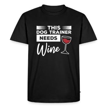 Ce dresseur de chiens a besoin de chiens de vin - T-shirt Premium bio Homme - noir - Devant - Nico (187cm)