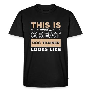 Voici à quoi ressemble un bon dresseur de chiens - T-shirt Premium bio Homme - noir - Devant - Nico (187cm)