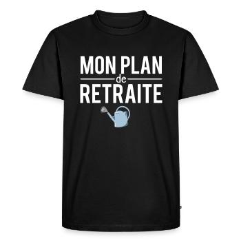 Mon plan de retraite meilleur jardinier humour - T-shirt Premium bio Homme - noir - Devant - Nico (187cm)