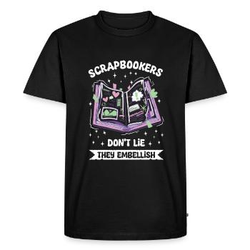 Les scrapbookers n’aiment pas embellir l’album - T-shirt Premium bio Homme - noir - Devant - Nico (187cm)