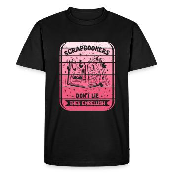Les scrapbookers n’aiment pas embellir l’album - T-shirt Premium bio Homme - noir - Devant - Nico (187cm)