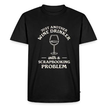 Juste un autre buveur de vin avec un scrapbooking - T-shirt Premium bio Homme - noir - Devant - Nico (187cm)