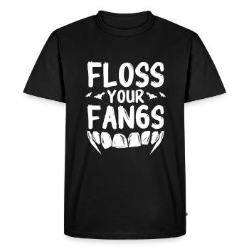 Passez la soie dentaire Dentiste Fangs Halloween - T-shirt Premium bio Homme - noir - Devant - Nico (187cm)