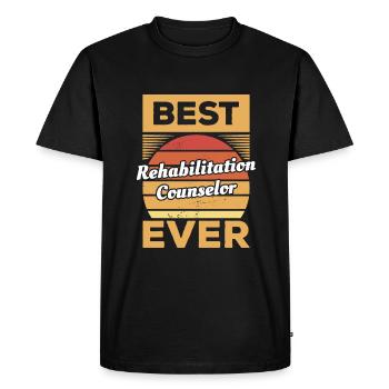 Vintage Best Rehabilitation Counselor Ever - Men's Premium Organic T-Shirt - black - Front - Nico (187cm)