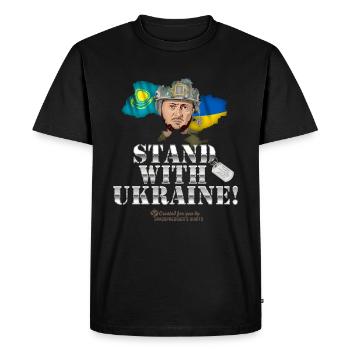 Ukraine Kazakhstan - Men's Premium Organic T-Shirt - black - Front - Nico (187cm)