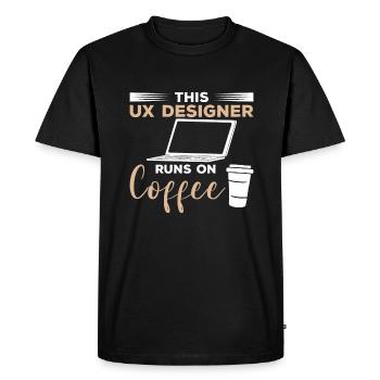 This UX Designer Runs On Coffee User Experience - Men's Premium Organic T-Shirt - black - Front - Nico (187cm)