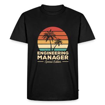 Responsable Ingénierie Vintage - T-shirt Premium bio Homme - noir - Devant - Nico (187cm)