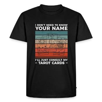 Je vais juste consulter ma lecture de carte de tarot - T-shirt Premium bio Homme - noir - Devant - Nico (187cm)