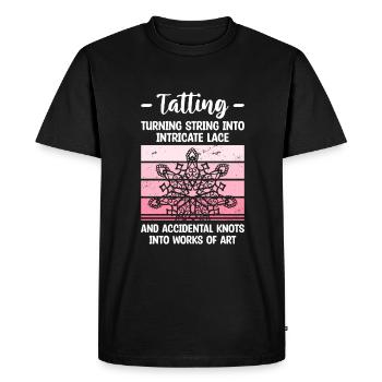 Tatting Turning String Into Intricate Lace And - Men's Premium Organic T-Shirt - black - Front - Nico (187cm)