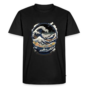 Ramen Hokusai Japanese Art Kanagawa Humor - Men's Premium Organic T-Shirt - black - Front - Nico (187cm)