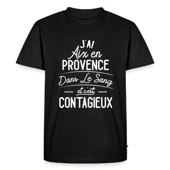 Aix-en-Provence Dans Le Sang Cadeau Aixois - T-shirt Premium bio Homme - noir - Devant - Nico (187cm)