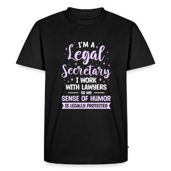 Je suis secrétaire juridique, je travaille avec des avocats, donc mon - T-shirt Premium bio Homme - noir - Devant - Nico (187cm)