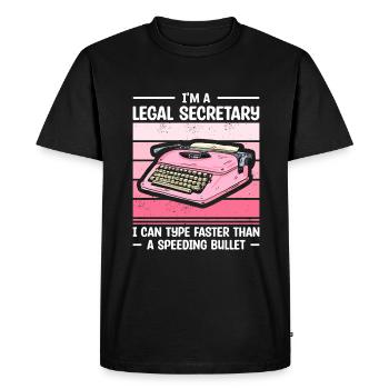 Je suis un secrétaire juridique Je peux taper plus vite qu’un - T-shirt Premium bio Homme - noir - Devant - Nico (187cm)