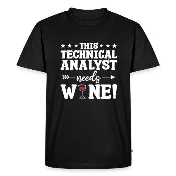 This Technical Analyst Needs Wine - Men's Premium Organic T-Shirt - black - Front - Nico (187cm)