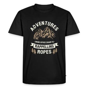 Aventures de la chaise de bureau aux cordes de rappel - T-shirt Premium bio Homme - noir - Devant - Nico (187cm)