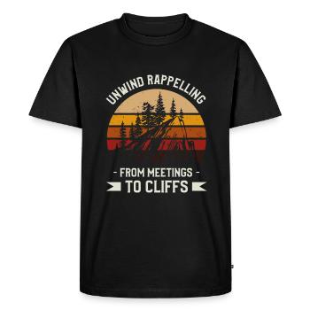 Détendez-vous en descendant en rappel des réunions aux falaises - T-shirt Premium bio Homme - noir - Devant - Nico (187cm)