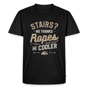 Les escaliers ne remercient pas les cordes sont plus cool en rappel - T-shirt Premium bio Homme - noir - Devant - Nico (187cm)