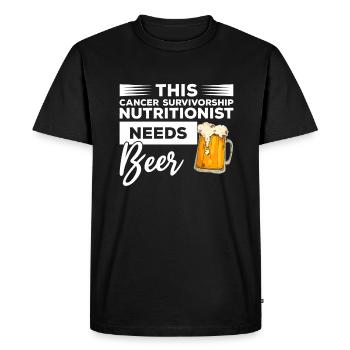 Cette nutritionniste survivante du cancer a besoin de bière - T-shirt Premium bio Homme - noir - Devant - Nico (187cm)