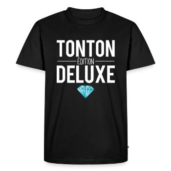 Tonton édition deluxe meilleur tonton humour - T-shirt Premium bio Homme - noir - Devant - Nico (187cm)