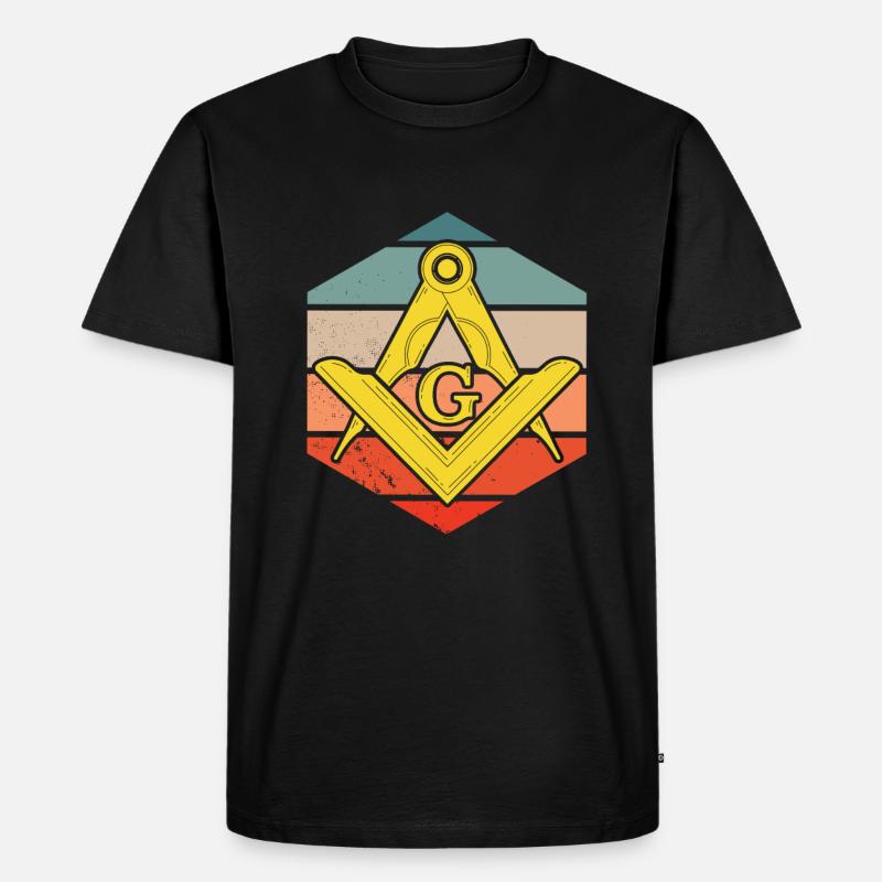 Masonic Freemasonry Fraternal - Männer Premium Bio T-Shirt - Schwarz