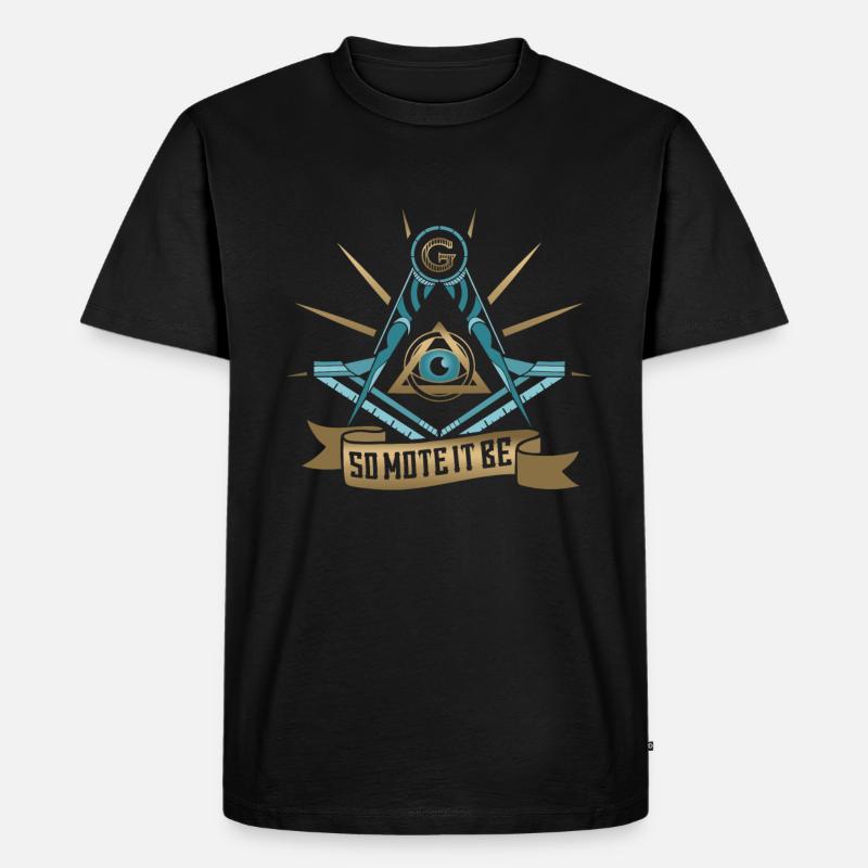 Masonic Freemasonry Fraternal - Männer Premium Bio T-Shirt - Schwarz