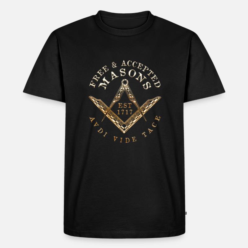Masonic Freemasonry Fraternal - Männer Premium Bio T-Shirt - Schwarz