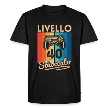 40th Birthday Gamer – Level 40 Unlocked - Men's Premium Organic T-Shirt - black - Front - Nico (187cm)