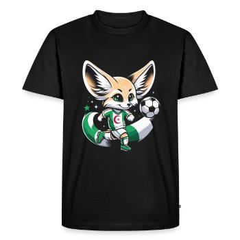 Algérie Maillot Fennec Algerien Supporter Football - T-shirt Premium bio Homme - noir - Devant - Nico (187cm)