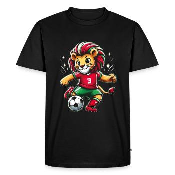 Maroc Maillot Lion Marocain Supporter Football - T-shirt Premium bio Homme - noir - Devant - Nico (187cm)