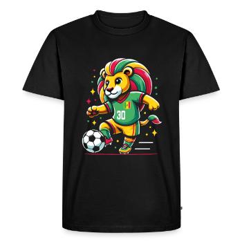 Sénégal Maillot Lion Sénégalais Supporter Football - T-shirt Premium bio Homme - noir - Devant - Nico (187cm)