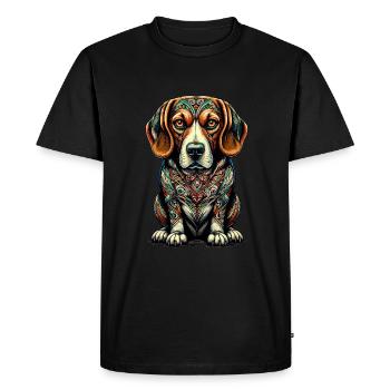 Mandala Art Beagle Dog Beagles Beag - Men's Premium Organic T-Shirt - black - Front - Nico (187cm)
