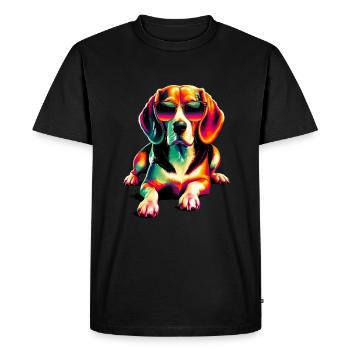 Colorful Pop Art Sunglasses Beagle Dog Beagles - Men's Premium Organic T-Shirt - black - Front - Nico (187cm)