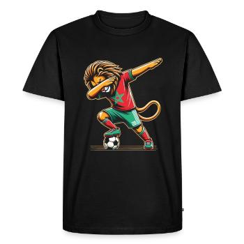 Lion Maroc Foot Cadeau Marocain Marocaine Football - T-shirt Premium bio Homme - noir - Devant - Nico (187cm)