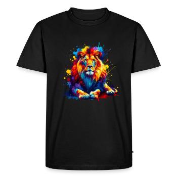 Splash Art Lions Wildlife Safari Zoo Africa Lion - Men's Premium Organic T-Shirt - black - Front - Nico (187cm)