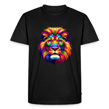 Pop Art Lions Wildlife Safari Zoo Africa Lion - Men's Premium Organic T-Shirt - black - Front - Nico (187cm)