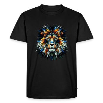 Polygon Art Lions Wildlife Safari Zoo Africa Lion - Men's Premium Organic T-Shirt - black - Front - Nico (187cm)