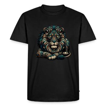 Mandala Art Lions Wildlife Safari Zoo Africa Lion - Men's Premium Organic T-Shirt - black - Front - Nico (187cm)