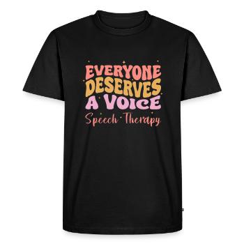 Everyone Deserves A Voice Speech Therapy SLP - Men's Premium Organic T-Shirt - black - Front - Nico (187cm)