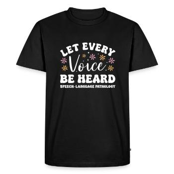 Let Every Voice Be Heard Speech-Language Pathology - Men's Premium Organic T-Shirt - black - Front - Nico (187cm)