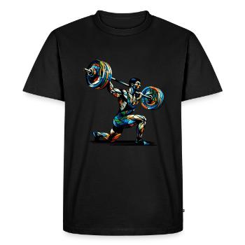 Polygon Art Weightlifter Weights Weightlifting Gym - Men's Premium Organic T-Shirt - black - Front - Nico (187cm)