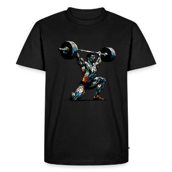 Polygon Art Weightlifter Weights Weightlifting Gym - Men's Premium Organic T-Shirt - black - Front - Nico (187cm)