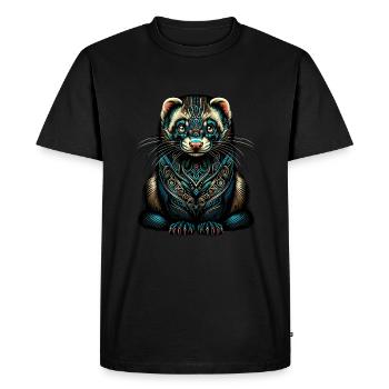 Mandala Art Weasels Ferret Weasel Lover - Men's Premium Organic T-Shirt - black - Front - Nico (187cm)