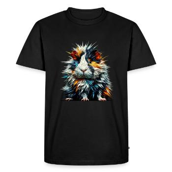 Polygon Art Guinea Pig Lover Guinea Pigs - Men's Premium Organic T-Shirt - black - Front - Nico (187cm)