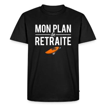 Mon plan de retraite kayak kayakiste humour - T-shirt Premium bio Homme - noir - Devant - Nico (187cm)