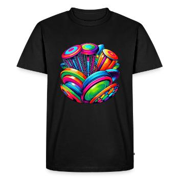 Pop Art Frisbee Disc Golf Player Flying Discs - Men's Premium Organic T-Shirt - black - Front - Nico (187cm)