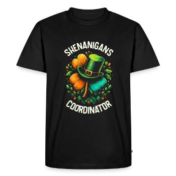 Coordinateur des manigances Leprechaun Hat St Patricks - T-shirt Premium bio Homme - noir - Devant - Nico (187cm)